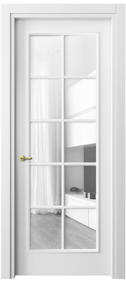 Дверь межкомнатная Париж 8102 Матовый белоснежный Прозрачное стекло Гладкий наличник МБЛ Цена 80850 ₽ Наличники уже входят в базовый комплект. Фабрика дверей Волховец 8 (800) 551 43 19 Межкомнатная дверь Париж 8102 Матовый белоснежный Прозрачное стекло Цена 80850 ₽| Volhovec