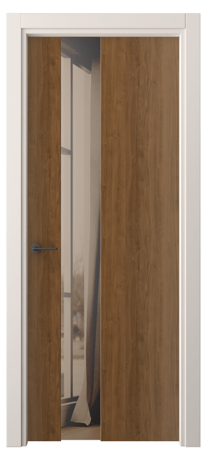 Межкомнатная дверь Фридом 4224 Лесной орех Двустороннее бронзовое зеркало, триплекс Цена 36539 ₽ | Volhovec