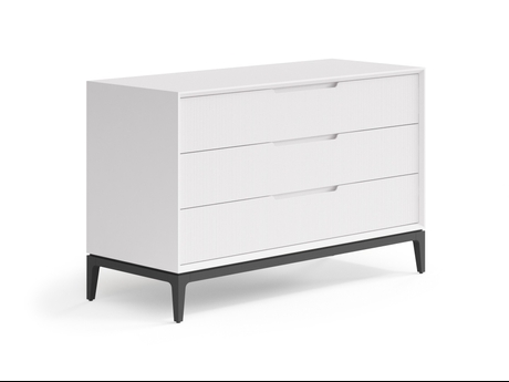 Мебель Комод Пьега 3 ящика. Цвет Матовый пудровый белый. Материал Гладкая эмаль. Коллекция Комод Пьега 3 ящика. Картинка.