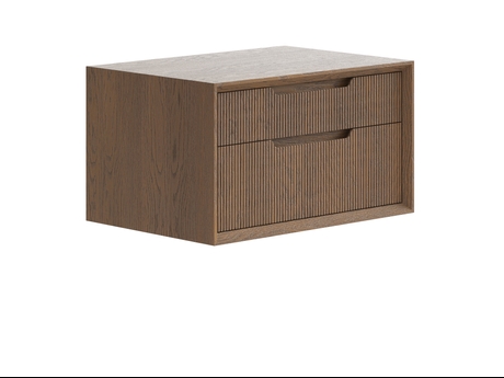 Мебель Тумба подвесная прикроватная Вельвет 2 ящика. Цвет Дуб туманный матовый. Материал Массив дуба матовый. Коллекция Тумба подвесная прикроватная Вельвет 2 ящика. Картинка.