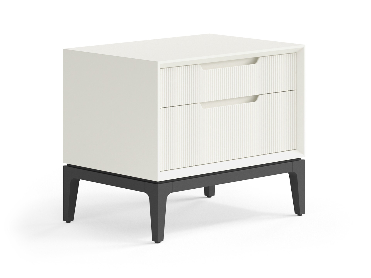 Тумба прикроватная Velvet 2 ящика Матовый молочно-белый