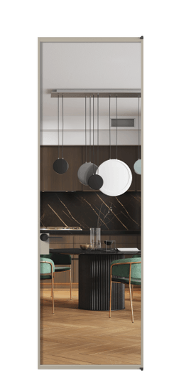 Дверь межкомнатная АЛПЛ040.01 Crystalvision АБСК. Цвет Алюминий бисквитный. Материал Алюминий в эмали. Коллекция Формато. Картинка.