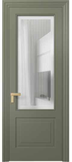 Дверь межкомнатная 8352 МОТ Сатин с гравировкой Rocca. Цвет Матовый оливковый тёмный. Материал Гладкая эмаль. Коллекция Рокка. Картинка.