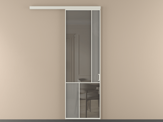 Алюминевая перегородка vd1_1 БЕЛ. Цвет Алюминий Белый. Материал Алюминий. Коллекция Перегородка Мозаик вдоль стены 1 створка. Картинка.